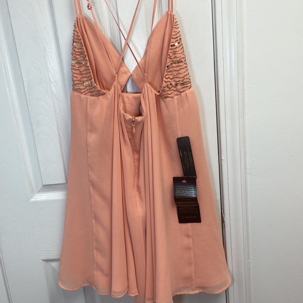BEBE ROSE-GOLD BABBY DOLL DRESS BRAND NEW. - Picture 7 of 11
